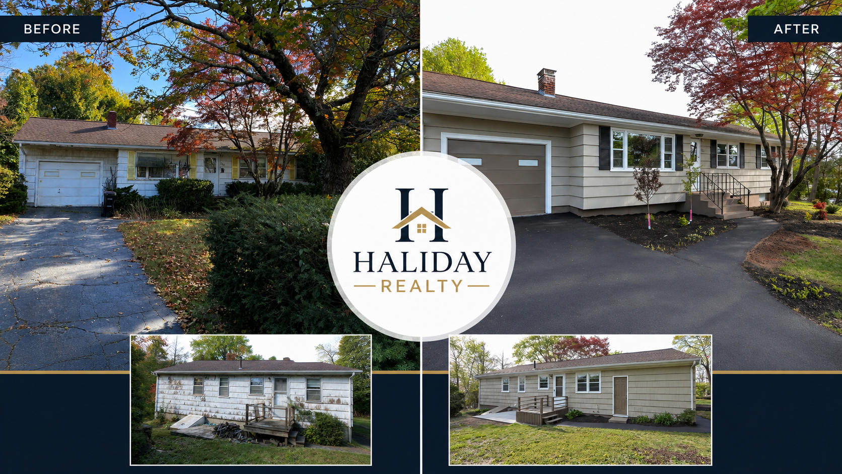 Haliday Realty before and after renovation comparison